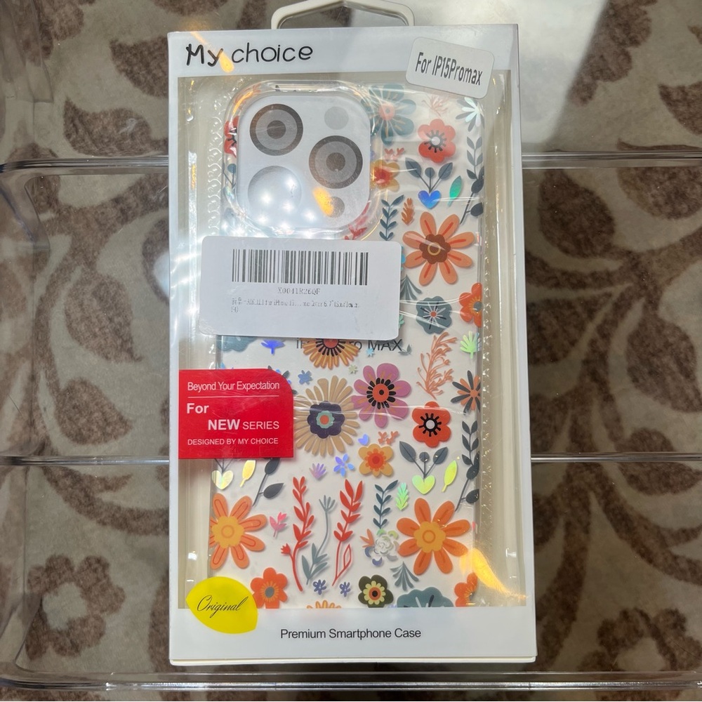 Floral Smartphone Case for iPhone 15 Pro Max - Multicolor and Clear